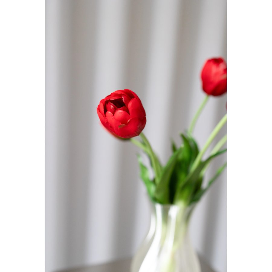 BLOOM OBJECTS Kunstige Fyldte Tulipaner 40 cm, Rød