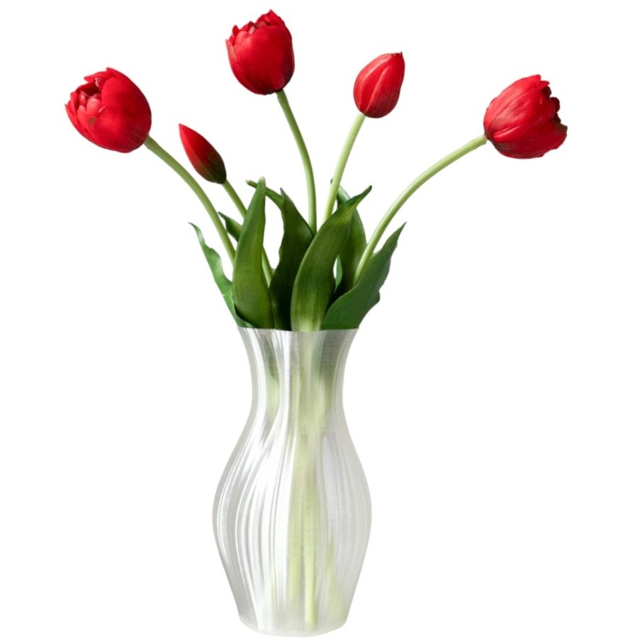 BLOOM OBJECTS Kunstige Fyldte Tulipaner 40 cm, Rød