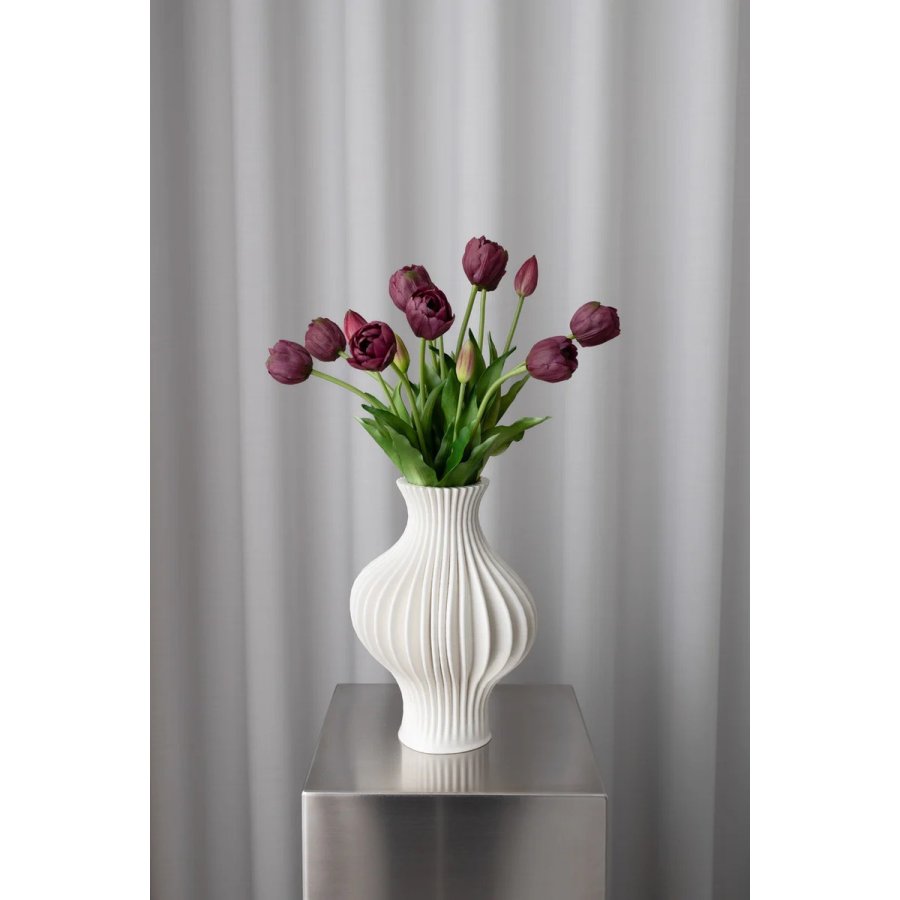 BLOOM OBJECTS Kunstige Fyldte Tulipaner Buket 3 Bundter, Bordeaux