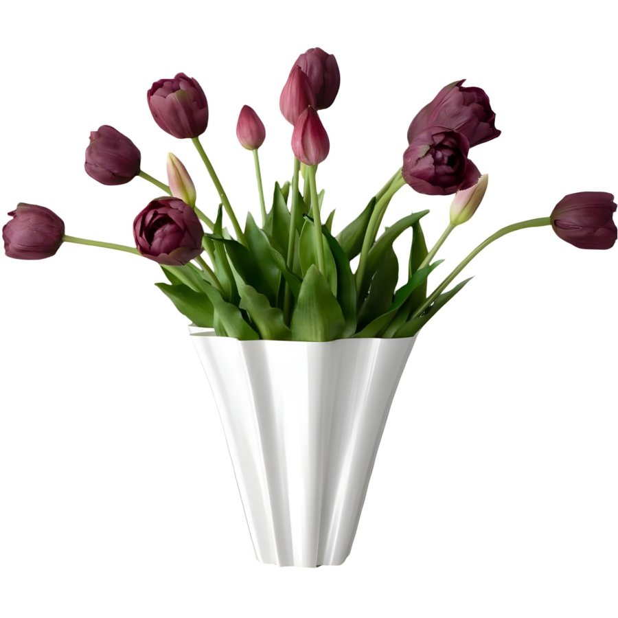 BLOOM OBJECTS Kunstige Fyldte Tulipaner Buket 3 Bundter, Bordeaux