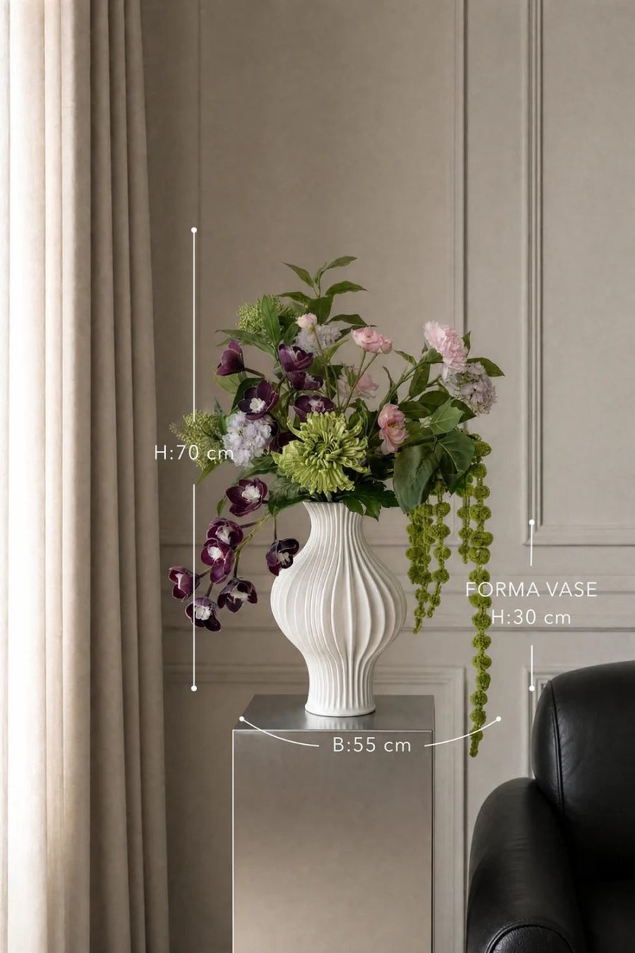 BLOOM OBJECTS Violet Whisper Buket 70 cm