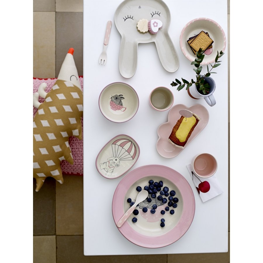 Bloomingville Smilla Tallerken 24 cm , Hvid kanin
