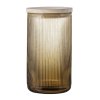 Bloomingville Krukke m. Lg 21,5 cm, Brun Glas