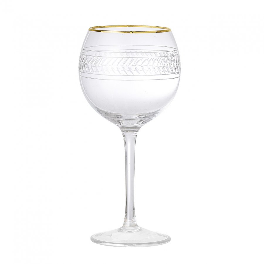 Bloomingville Vilja Vinglas 520 ml, Klar/guld