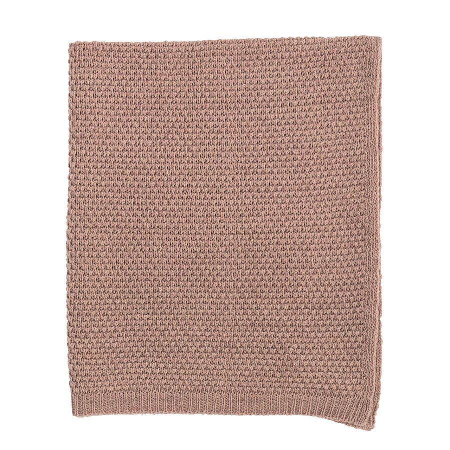 Bloomingville Plaid 100x80cm, Rosa Uld