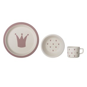Bloomingville Princess Spises�t 3 dele, Rosa, Bambus melamin