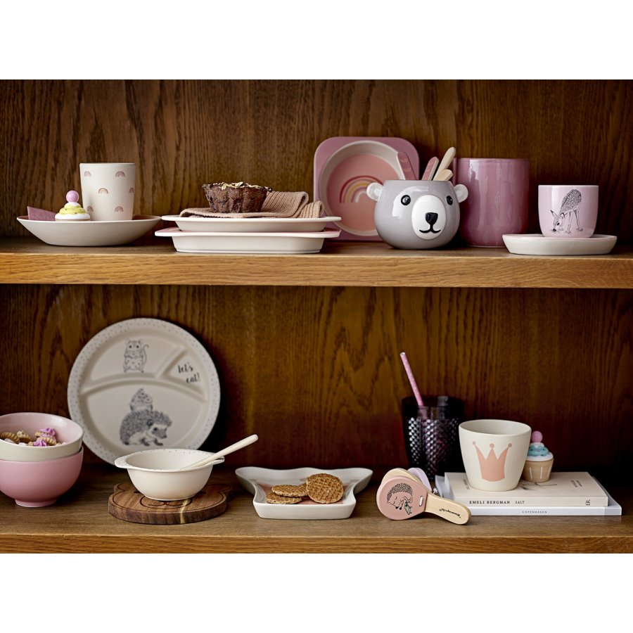 Bloomingville Princess Spises�t 2 dele, Rosa Bambus melamin