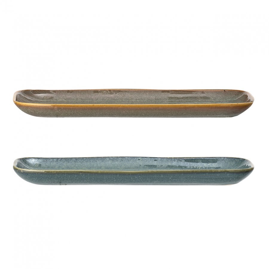 Bloomingville Aime Teller 2er Set 25,5 cm, Braun/Gr&uuml;n