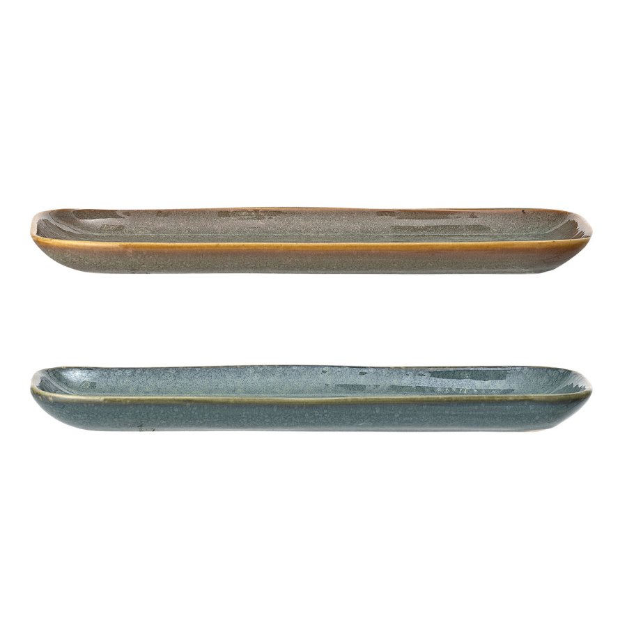 Bloomingville Aime Teller 2er Set 25,5 cm, Braun/Gr&uuml;n