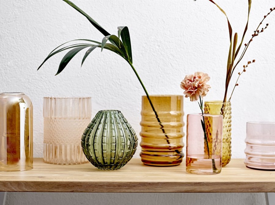 Bloomingville Vase 19 cm, Brun Glas