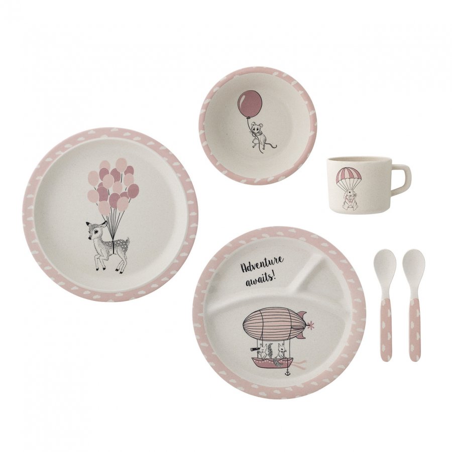 Bloomingville Amelia Spises�t 6 dele. Rosa, Bambus melamin