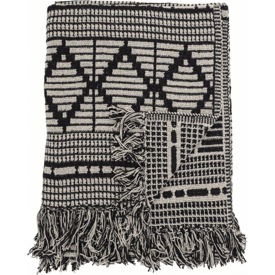Bloomingville Gutte Decke 130x160 cm, Schwarz