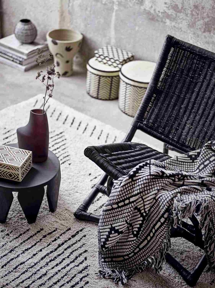 Bloomingville Gutte Decke 130x160 cm, Schwarz
