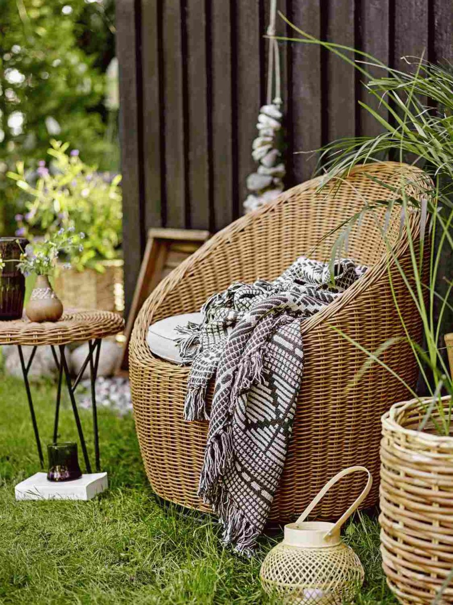 Bloomingville Gutte Decke 130x160 cm, Schwarz