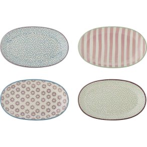 Bloomingville Patrizia Teller 4er Set 13x21,5 cm, Multi