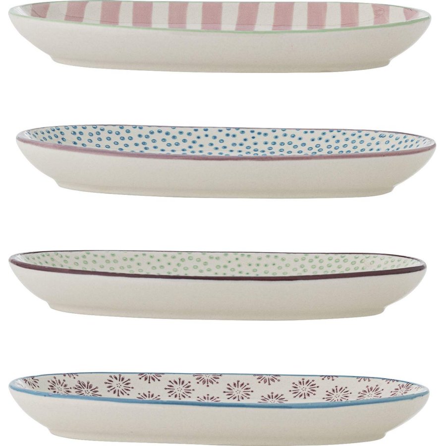 Bloomingville Patrizia Teller 4er Set 13x21,5 cm, Multi