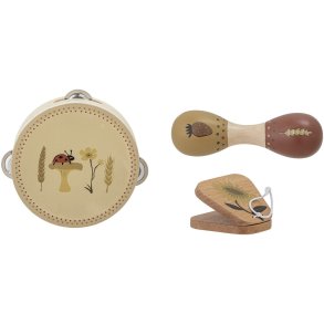 Bloomingville Mini Driss Musikinstrument 3 stk, Brun