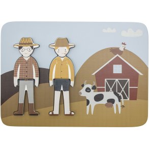 Bloomingville Mini Dylan Puslespil 28x20 cm, Brun