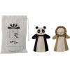 Bloomingville Mini Flynn Handpuppe 2er Set, Braun/Schwarz