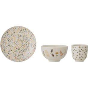 Bloomingville Mini Harvest B�rneservice 3 stk, Natur/stent�j