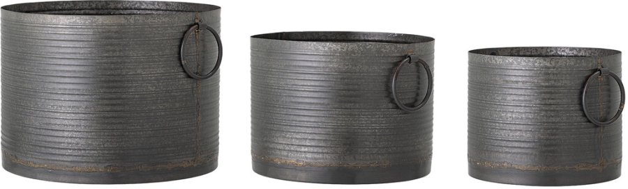 Bloomingville Clauds Urtepotteskjuler 3 stk, Sort Metal