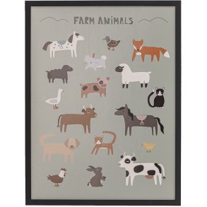 Bloomingville Mini Nels Plakat m. Ramme 32x42 cm, Sort