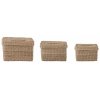 Bloomingville Givan Korb mit Deckel 3er Set, Seegras