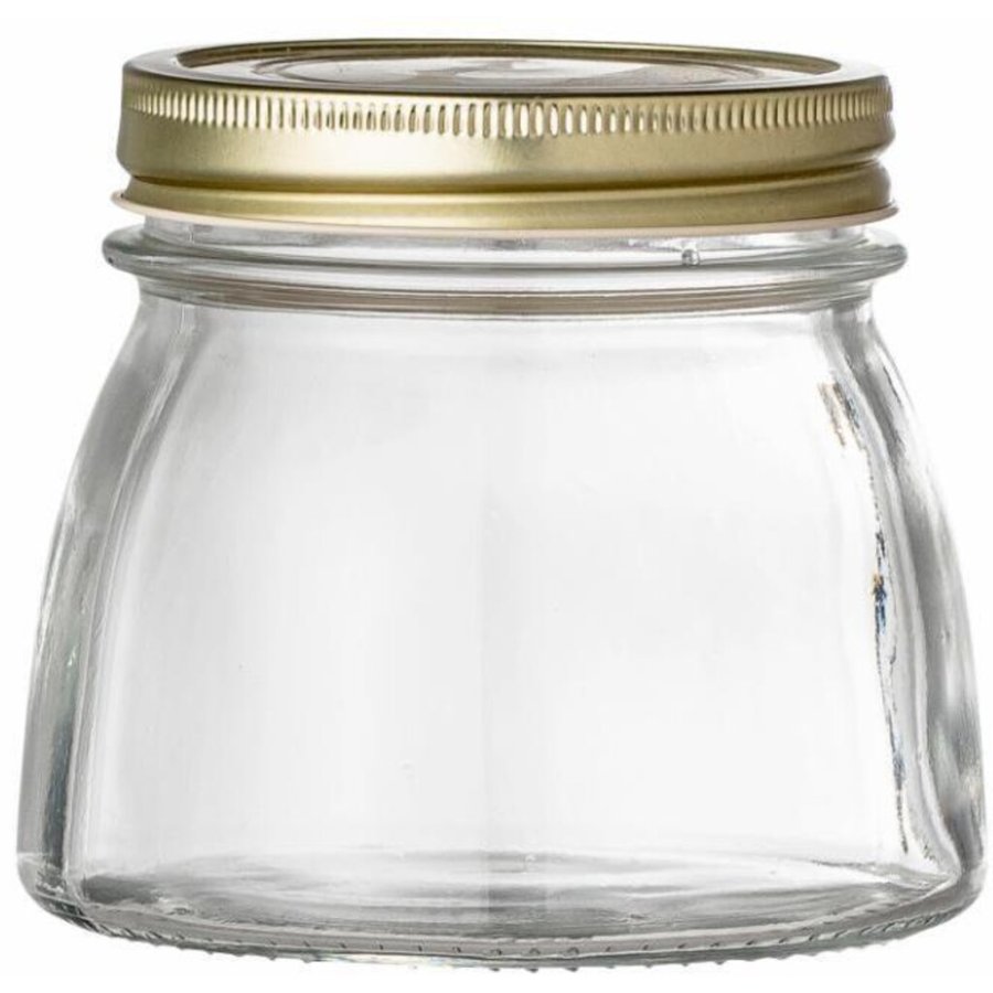 Bloomingville Soma Gef mit Deckel 10 cm, Glas/Messing
