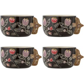 Bloomingville Vivielle Sk�l 4 stk. �13 cm, Sort
