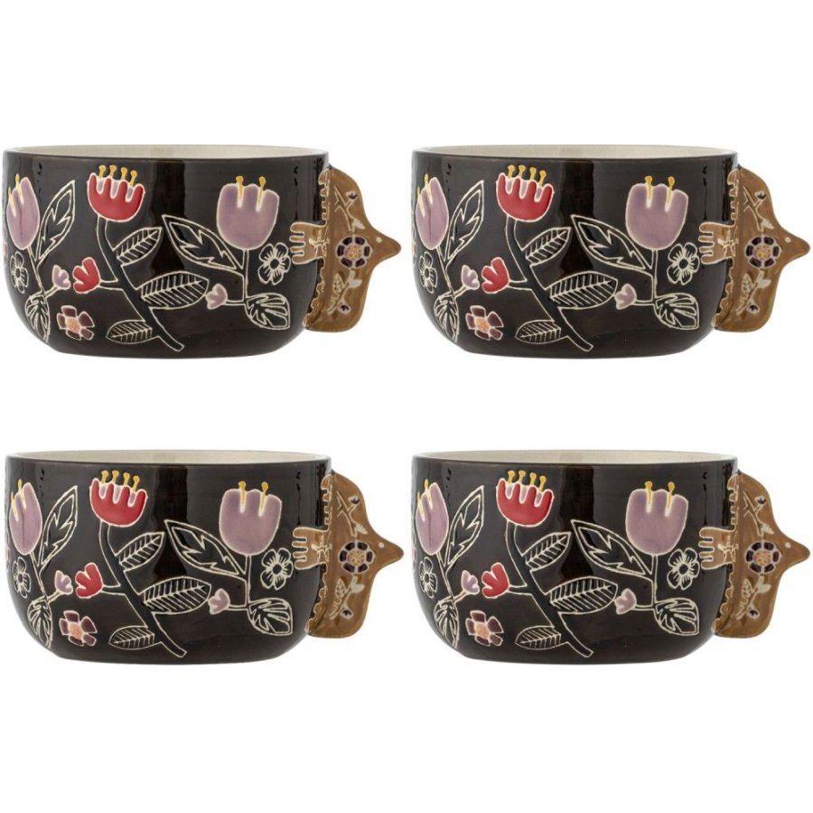 Bloomingville Vivielle Sk�l 4 stk. �13 cm, Sort