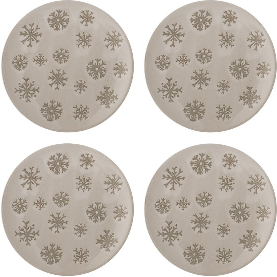 Bloomingville Snowie Tallerken 4 stk. 15,5 cm, Natur