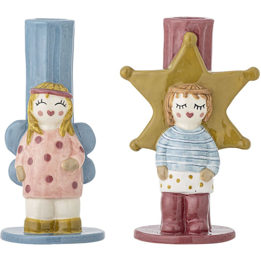 Bloomingville Bisby Lysestage 2 stk. H15 cm, Multi