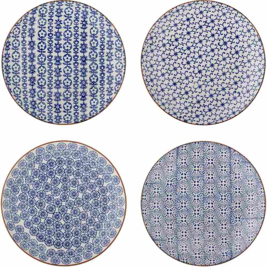 Bloomingville Karine Teller 4er Set 20 cm, Blau