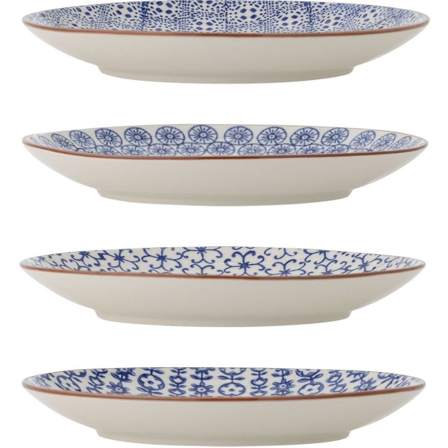 Bloomingville Karine Teller 4er Set 20 cm, Blau