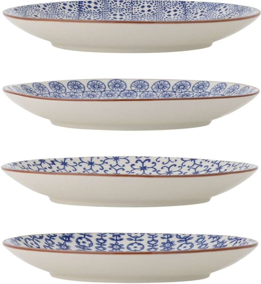 Bloomingville Karine Teller 4er Set 20 cm, Blau