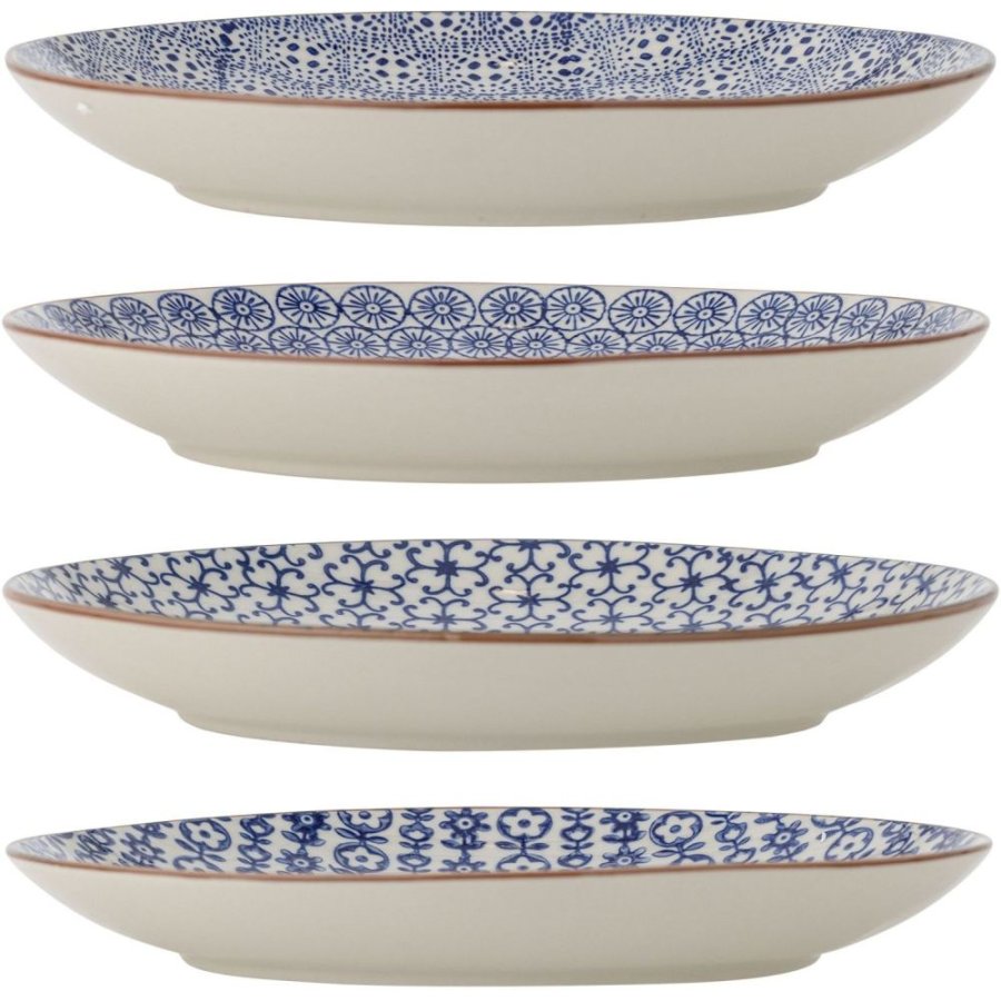 Bloomingville Karine Teller 4er Set 25 cm, Blau