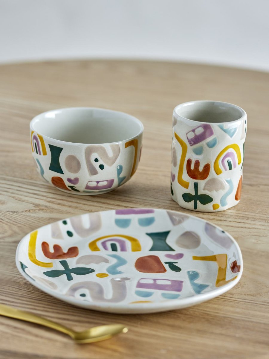 Bloomingville Mini Filur Geschirr-Set 3-teilig, Multi