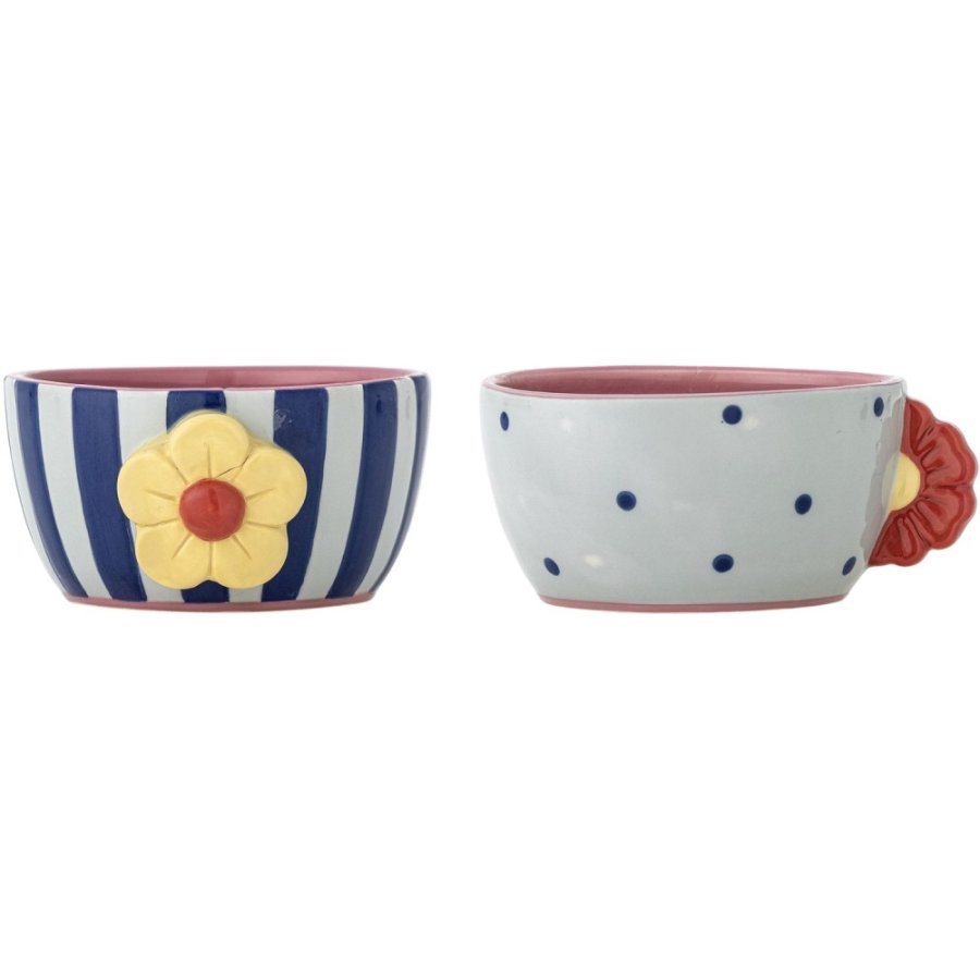 Bloomingville Haisy Sk�l 2 stk. �12 cm, Hvid/Bl�