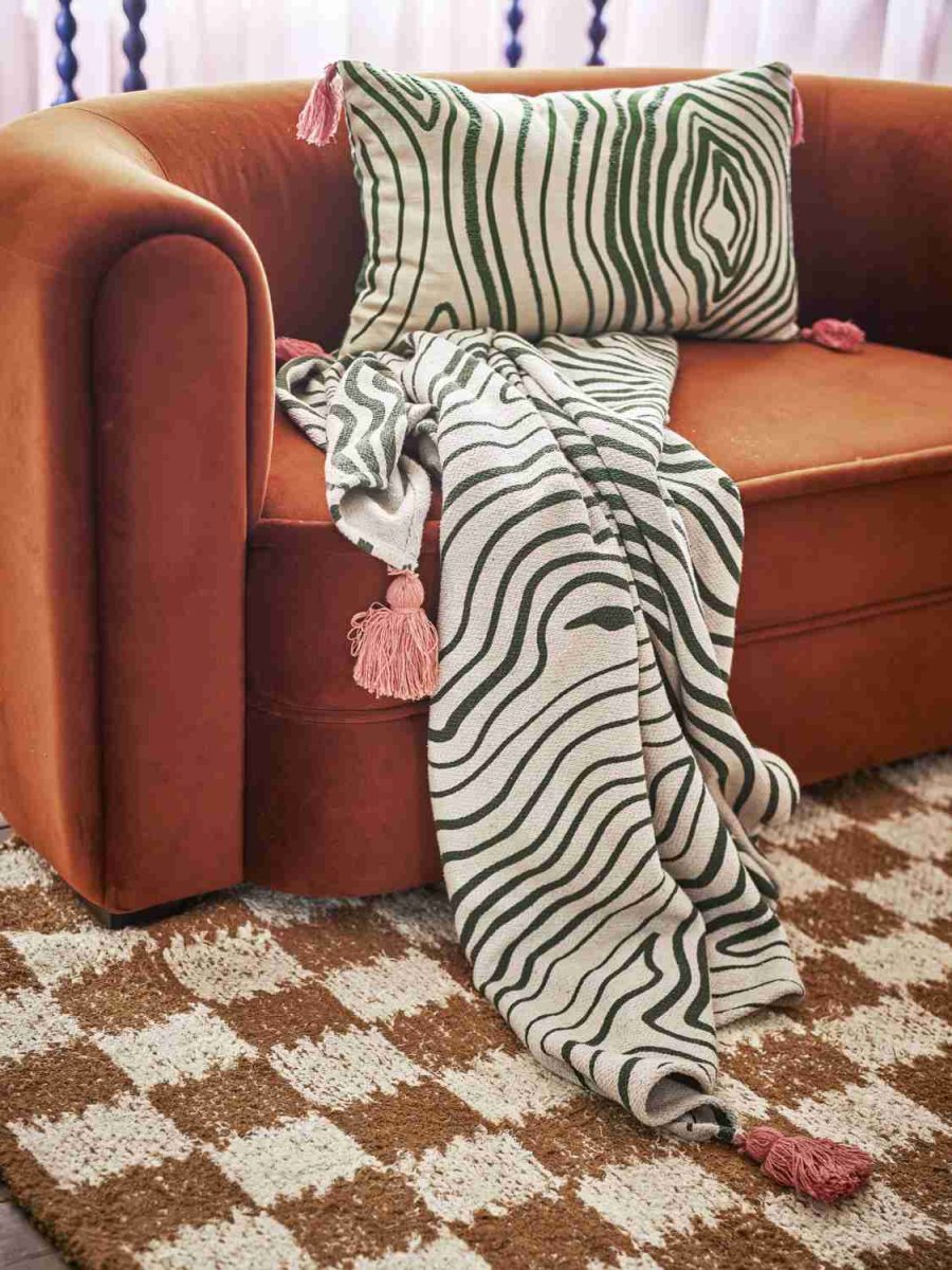 Bloomingville Woodsby Decke 130x160 cm, Multi