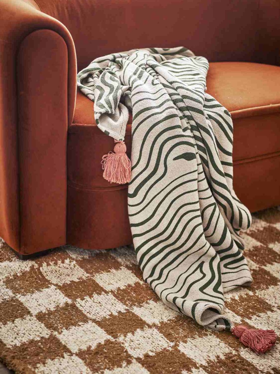 Bloomingville Woodsby Decke 130x160 cm, Multi