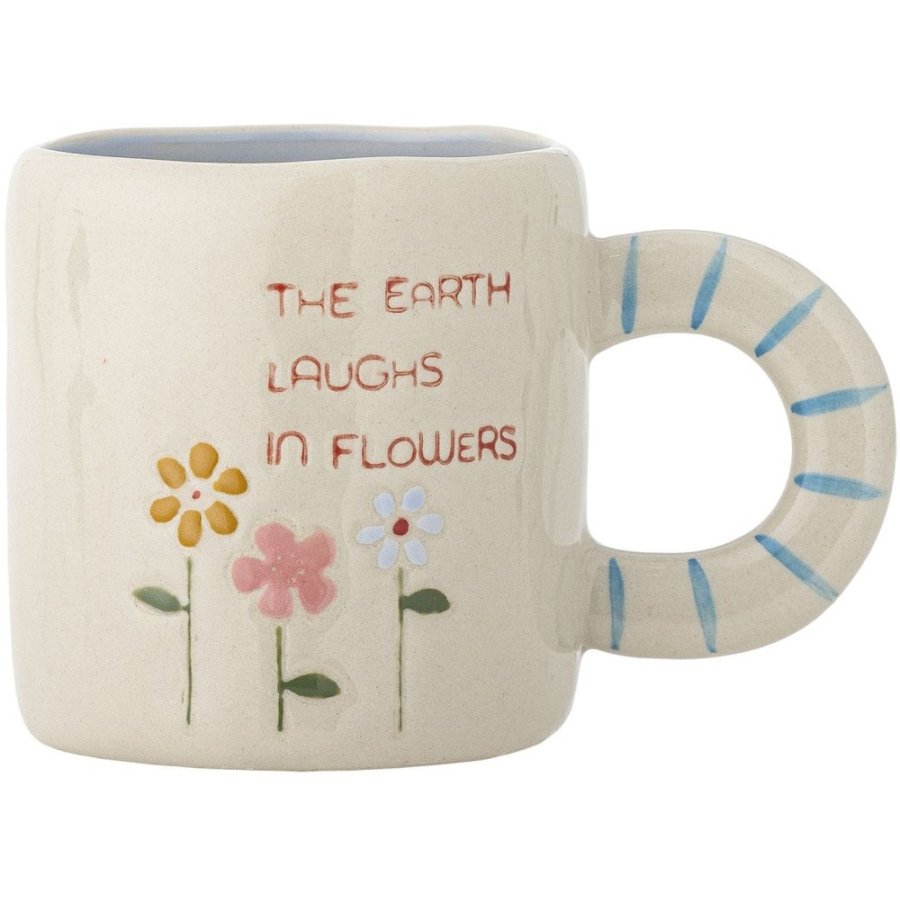Bloomingville Mini Cloudy Tasse mit Henkel 22,5 cl, Natur/Blau