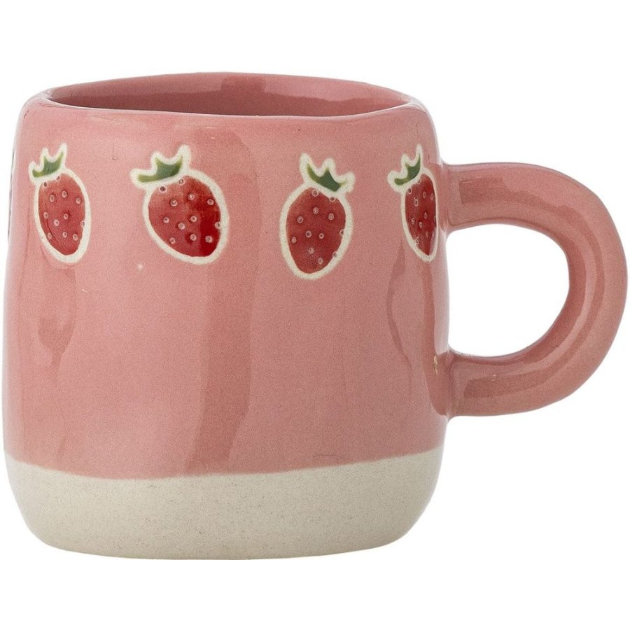 Bloomingville Mini Millie Tasse mit Henkel 11 cl, Natur/Rosa