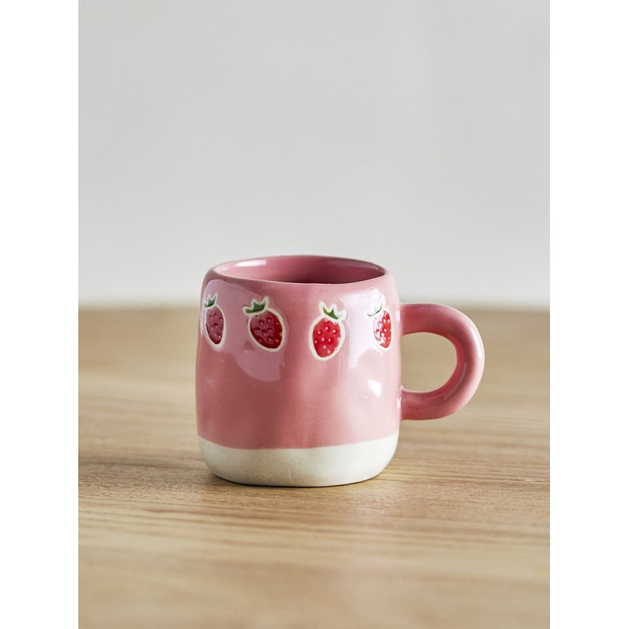Bloomingville Mini Millie Tasse mit Henkel 11 cl, Natur/Rosa