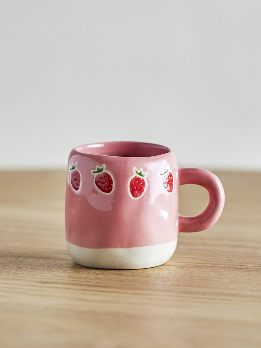 Bloomingville Mini Millie Tasse mit Henkel 11 cl, Natur/Rosa