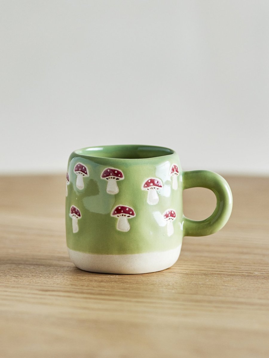 Bloomingville Mini Millie Tasse mit Henkel 11 cl, Natur/Gr&uuml;n