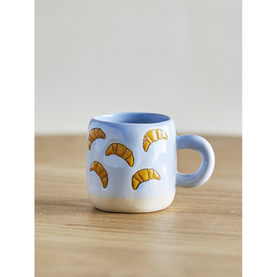 Bloomingville Mini Millie Tasse mit Henkel 11 cl, Natur/Blau