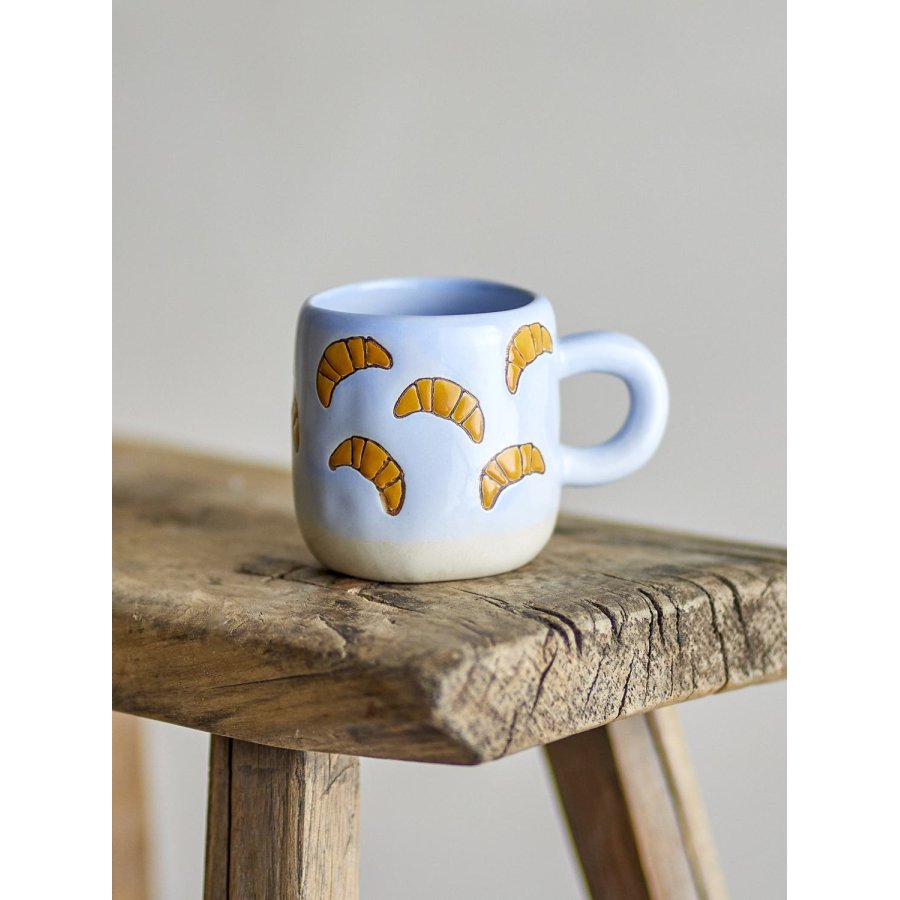 Bloomingville Mini Millie Tasse mit Henkel 11 cl, Natur/Blau