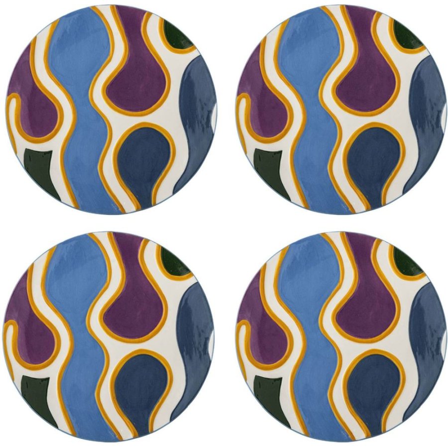 Bloomingville Salacia Teller 4er Set 18 cm, Multi