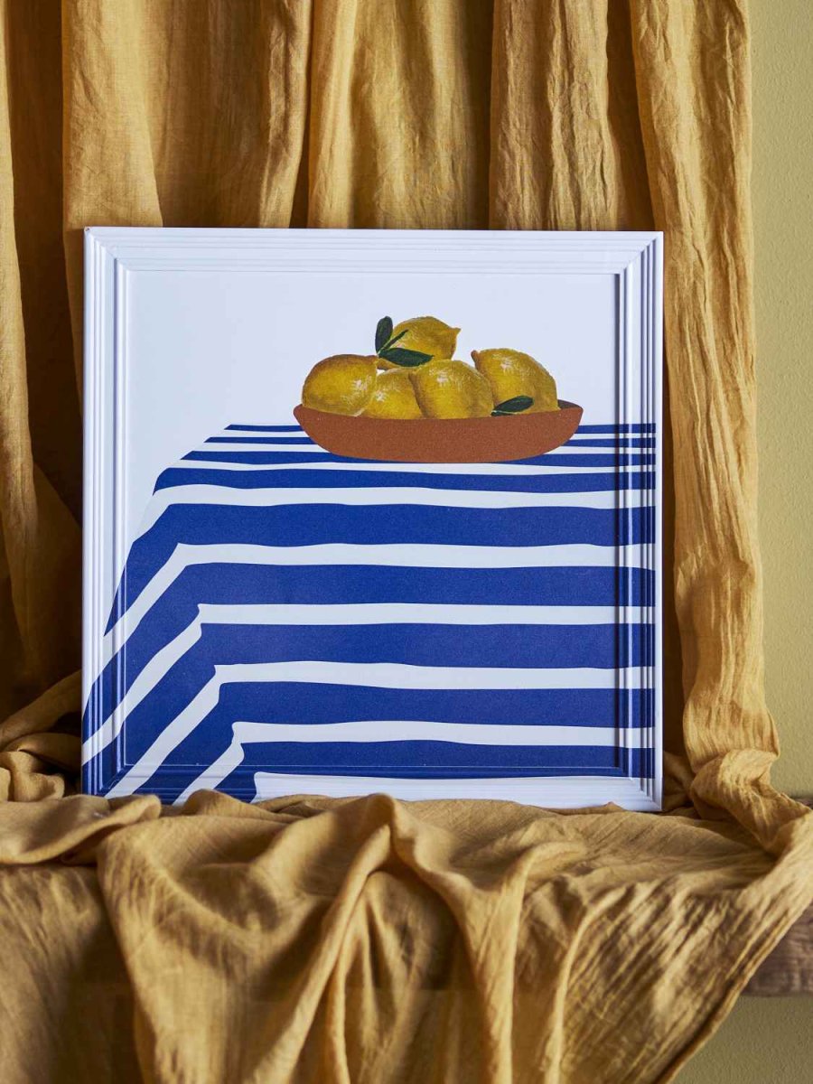 Creative Collection Limone Illustration m. Ramme 40x40 cm, Fyrretr�