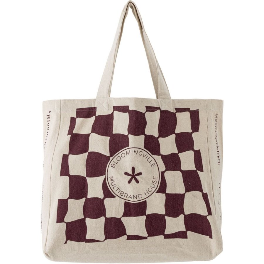 Bloomingville Check Tragetasche 40x46 cm, Rot
